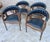 Mid-Century Modern French Dining Armchairs in Leather and Walnut, 1950s, Set of 4 For Sale - Image 3 of 17