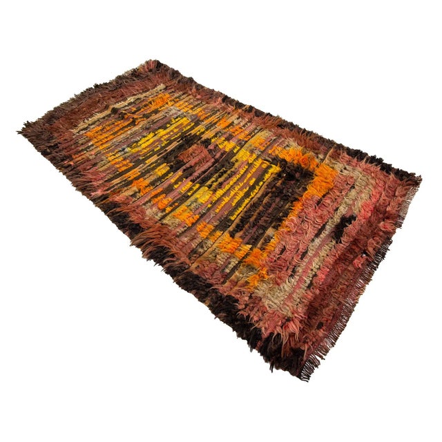 1960s Vintage Turkish Tulu Rug- 3′9″ × 7′2″ For Sale - Image 4 of 7