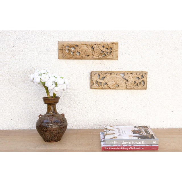 Tan Pair of Mythological Antique Wall Fragments For Sale - Image 8 of 8