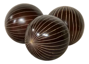 Wooden Decorative Boules - Set of 3
