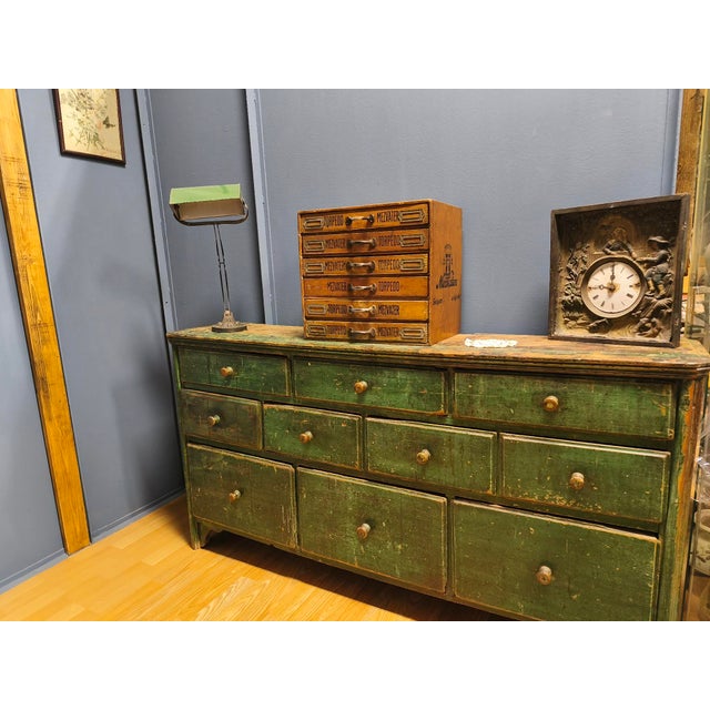 Textile Store Sewing Thread Box with 6 Smaller Drawers and Silk Thread Holder, 1920s For Sale - Image 17 of 18