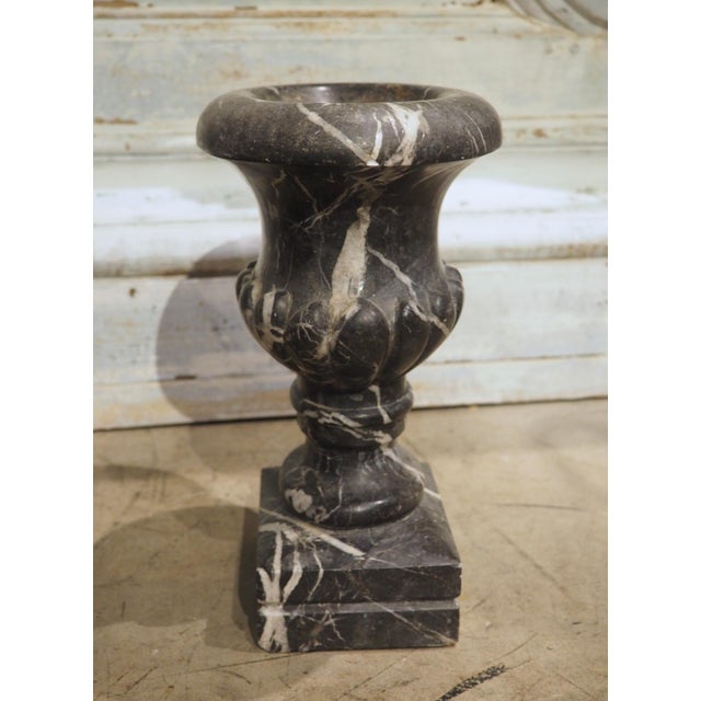 Pair of Circa 1850 French Nero Marquina Marble Table Vases For Sale - Image 12 of 18