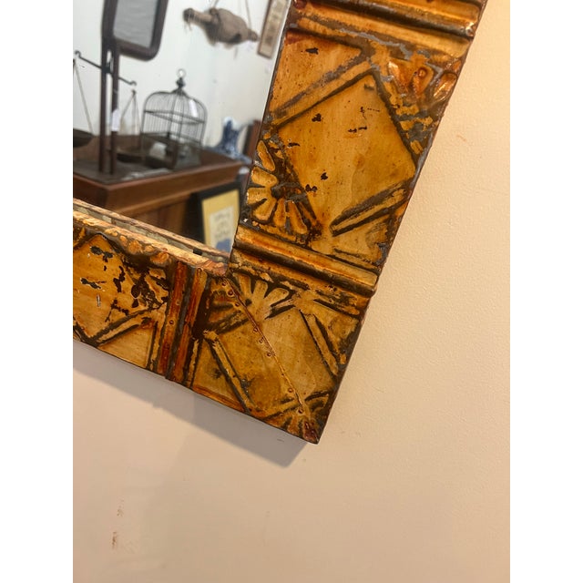 Beautiful recycled material antique ceiling tin mirror. One of a kind custom made. Follow our shop for other sizes available.