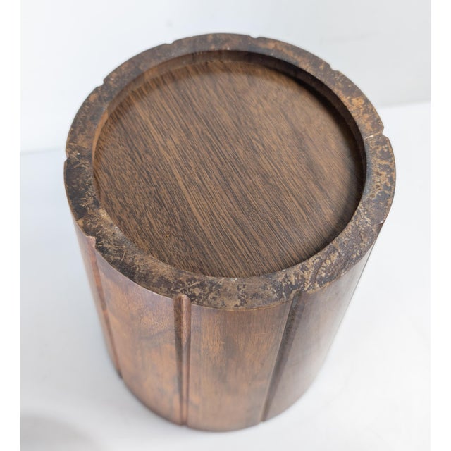 Mid-Century Modern Walnut Ice Bucket or Trash Can by Vermillion For Sale - Image 12 of 13