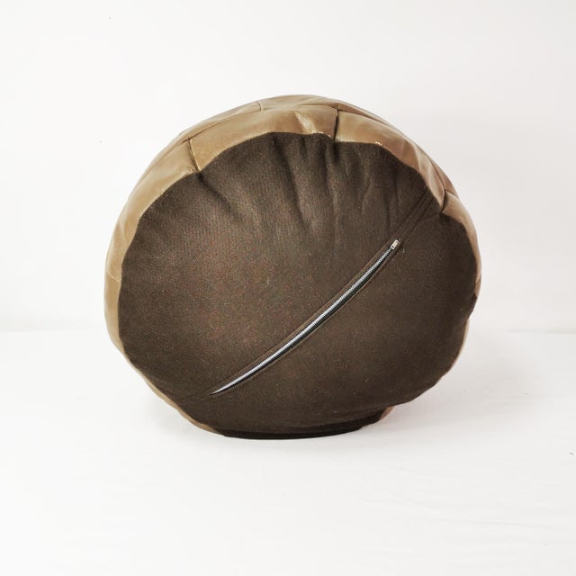 Animal Skin Patchwork Leather Ottoman, Germany, 1970s For Sale - Image 7 of 9