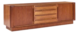 Bernhard Pedersen & Son Mid Century Danish Modern Teak Tambour Door Sideboard Credenza