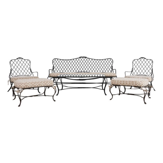Rose Tarlow Style Iron Twig Garden Six-Piece Patio Suite For Sale