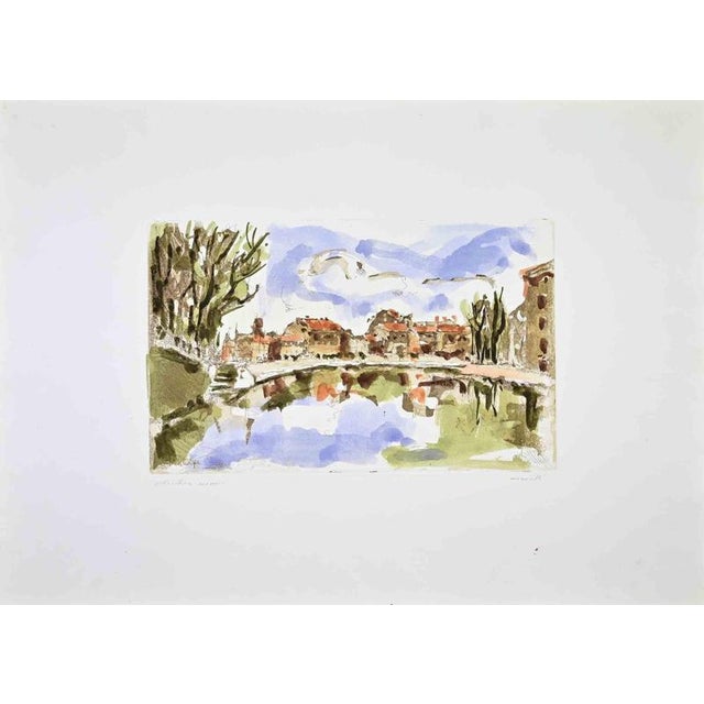 Erching hand colored on paper. Hand signed in pencil. Artist Proof. Very good condition. This piece is attributed to the...