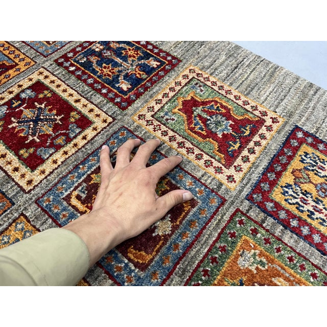 Sultani Wool Runner, Persian Bakhtiari Four Seasons Design, Gray, 2'8" X 7'11" For Sale - Image 10 of 13