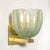 2020s Modernist Hand-Blown Sea Green Fluted Pulegoso Murano Glass & Brass Sconces For Sale - Image 5 of 13