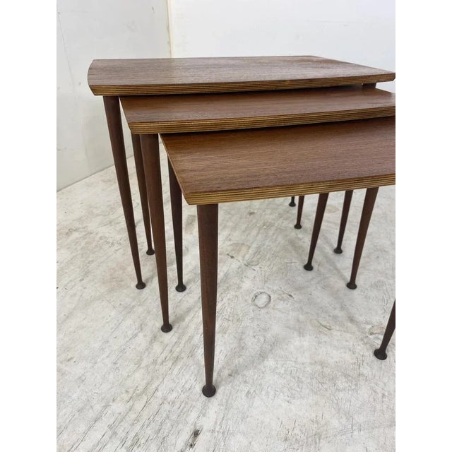 Mid-Century Scandinavian Teak Nesting Tables, Set of 3 For Sale - Image 6 of 9