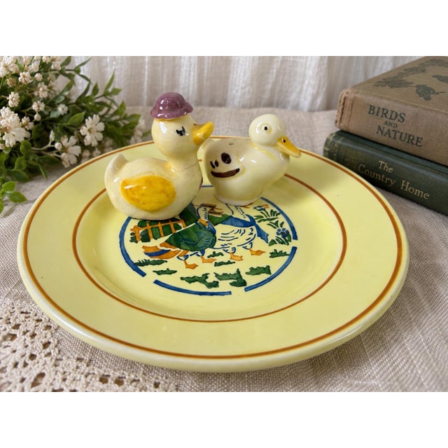 An irresistibly charming collection of vintage European duck ceramics, pairing an SMF Schramberg children’s plate from...