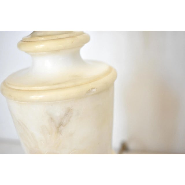 White Antique 19th-Century White Marble Table Lamp For Sale - Image 8 of 12