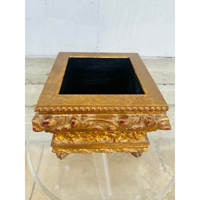 Wood Vintage Italian Giltgood Planter For Sale - Image 7 of 8