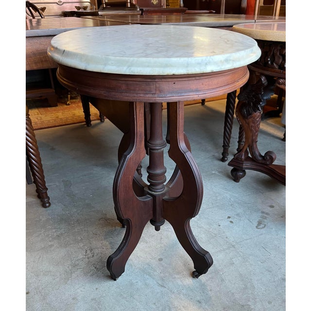 Late 19th Century Late 19th Century Victorian Marble-Top Table For Sale - Image 5 of 7