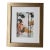 Vintage Asian Leaf Art Collage of Woman Playing Flute With Crane, Bamboo Scene For Sale