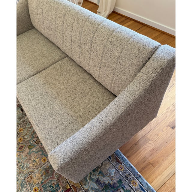 West Elm West Elm Olive 71" Swoop Arm Channel Back Sofa For Sale - Image 4 of 6