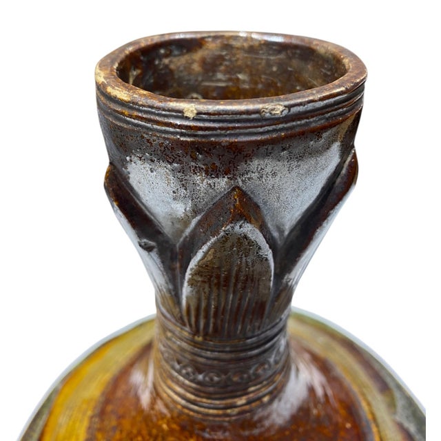 Antique Chinese Vase Sancai-Glazed Vase, Liao Dynasty (907-1125) Asian Pottery For Sale - Image 4 of 15