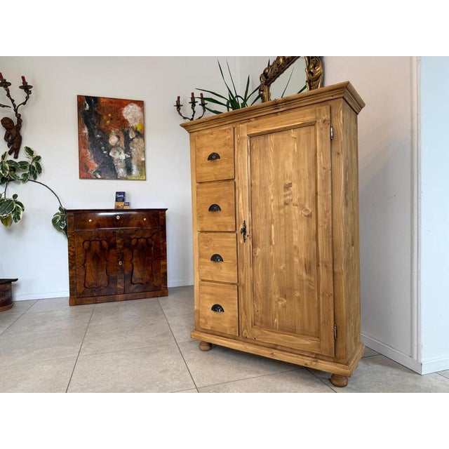 Rustic Farmhouse Bread Cabinet in Wood For Sale - Image 3 of 11