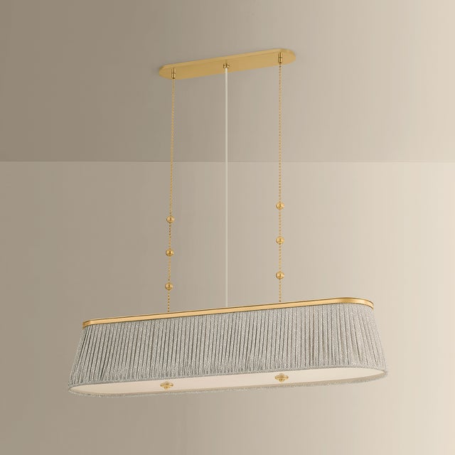 Contemporary Hudson Valley Lighting Valeria 48.75 in. 3 Light Linear in Aged Brass Finish For Sale - Image 3 of 7