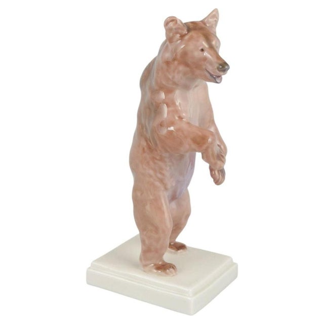 Vintage Porcelain Figure of Standing Brown Bear by Erich Hösel for Meissen For Sale - Image 5 of 5