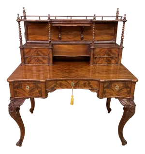Flame Mahogany Writing Desk, 1860s