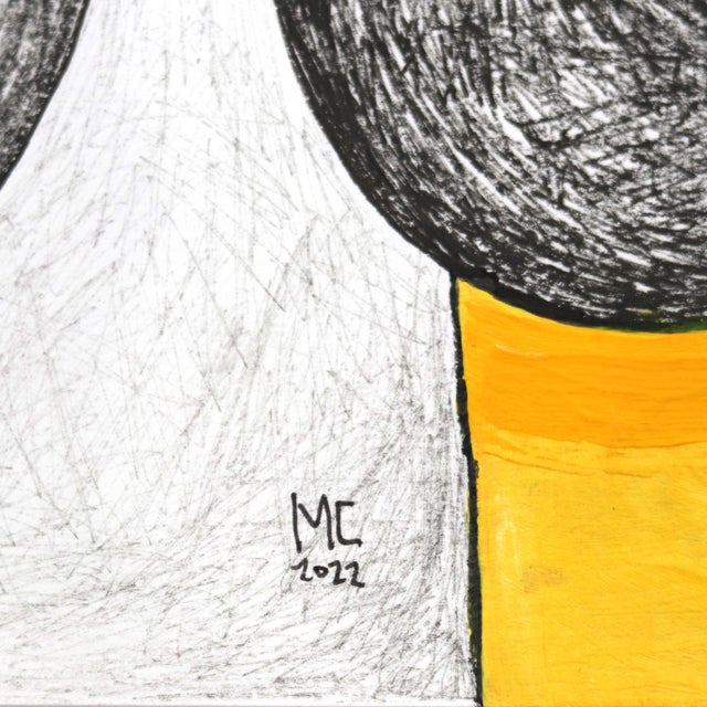 2020s Ephemeral - Abstract Yellow Figurative Art on Paper Original Artwork by Melissa Chalhoub For Sale - Image 5 of 6