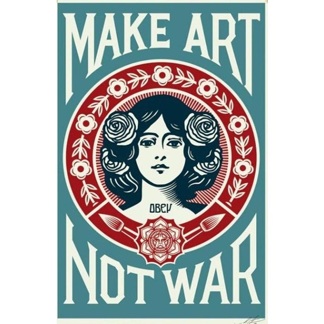 Shepard Fairey, Make Art not War, Offset Lithograph For Sale - Image 3 of 3