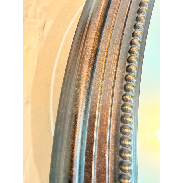 Traditional Pair of Traditional Oval Composite Framed Wall Mirrors For Sale - Image 3 of 4