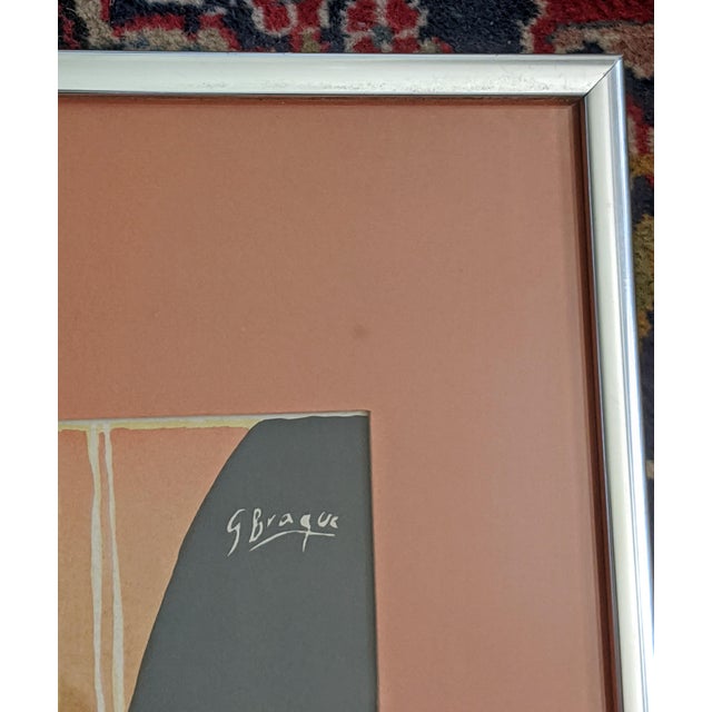 Mid 20th Century Cubism Still Life "Nature Morte a La Palette" Lithograph by Georges Braque Framed Art For Sale - Image 9 of 11