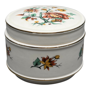 Vintage Sadler England Indian Tree Floral Ginger Jar With Gold Trim