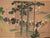 Wood Vintage Japanese Byobu Four Panel Folding Screen Picture Caravan of Men Signed For Sale - Image 7 of 18