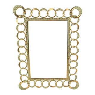 English Late 19th Century Brass Chain Link Photo Frame For Sale