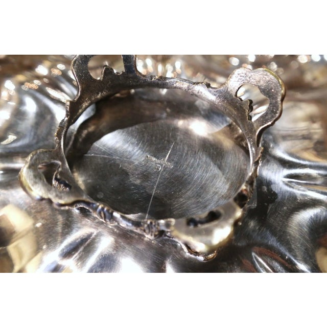 19th Century French Silver Plated Bread Basket With Vine Decor For Sale - Image 12 of 13