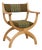 Danish Kurul Armchair in Oak and Striped Green Upholstery by Henning Kjærnulf, 1960s For Sale