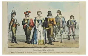 Auguste Wahlen, French Costumes at the Time of Louis XII, Lithograph, 1844