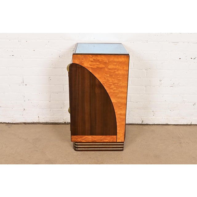 Leo Jiranek for Grand Rapids Furniture Art Deco Walnut and Burl Wood Nightstand, 1930s For Sale - Image 12 of 14