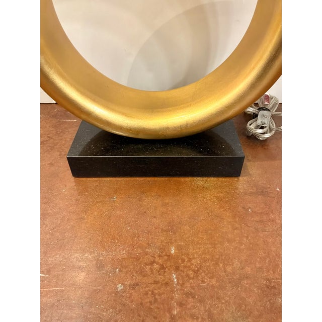 Modern Currey & Co Gold Ring Lamp For Sale - Image 3 of 5