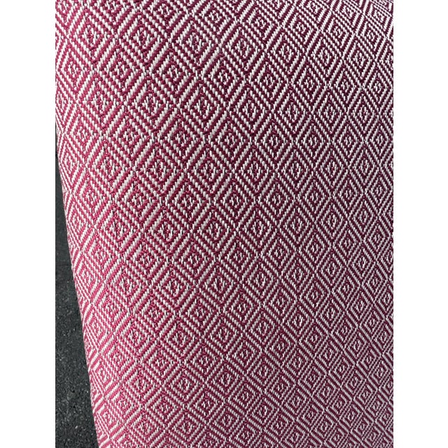 Loggia Showroom Custom Design Reddish Diamond Patterned + Nailhead Dining Chairs, Set of Four For Sale - Image 17 of 18