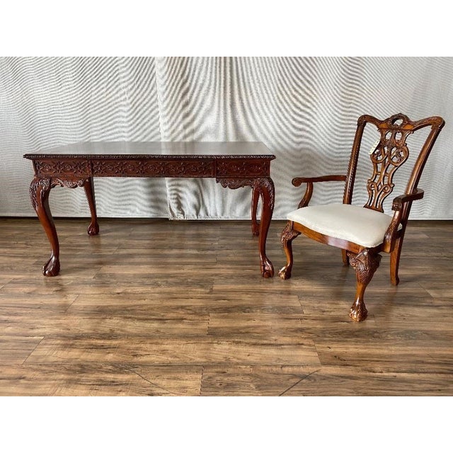 Late 20th Century Vintage Writing Table & Chair Chairish