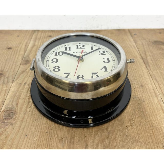 Vintage Black Kappa Maritime Wall Clock, 1980s For Sale - Image 9 of 18