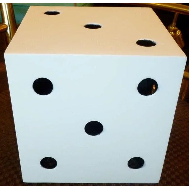 1940s Vintage Monumental Belgium Metal Black & White Sculptural Dice Cube Sculpture, 1940's For Sale - Image 5 of 9