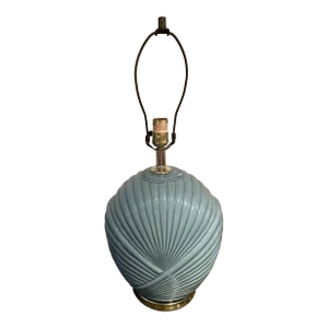1980s Art Deco Blue Shell Table Lamp