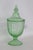 Green Paneled Depression Glass Candy Dish Footed Jar With Pointed Lid 4844b For Sale - Image 9 of 14