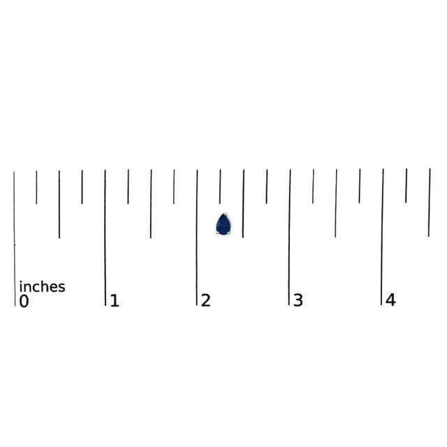 Early 21st Century 14K White Gold 6x4MM Pear Shaped Blue Sapphire Solitaire Stud Earrings For Sale - Image 5 of 5