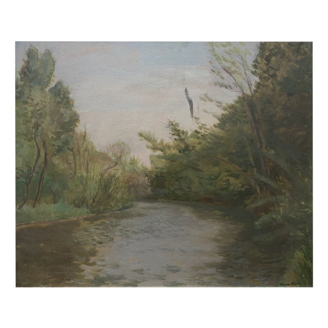 Roger Fiaux, L'arve, Oil on Cardboard, Framed For Sale