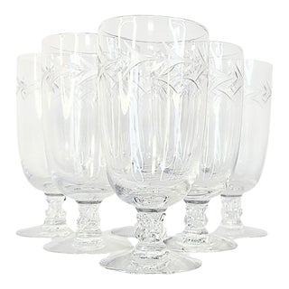 Vintage Handcut Laurel & Holly Juice Glasses- Set of Six For Sale