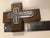 1990s Mexican Pewter on Wood Cross Wall Plaque For Sale - Image 6 of 7