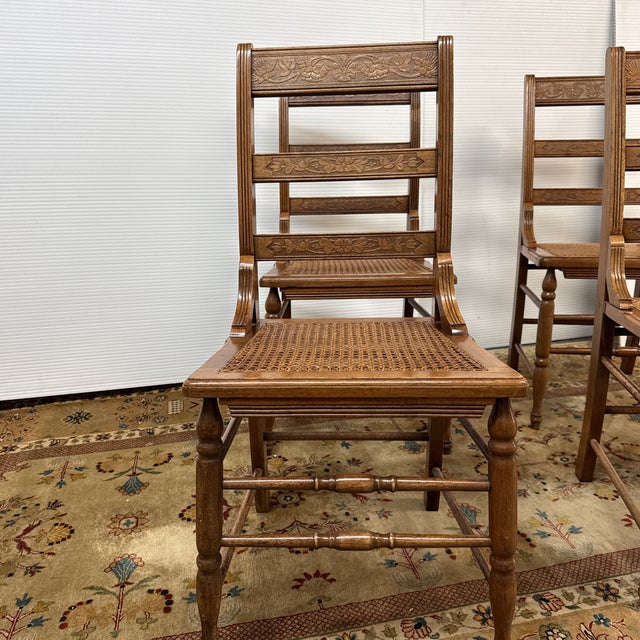 19th Century Victorian Ladderback Dining Chairs, Set of Four For Sale - Image 5 of 12
