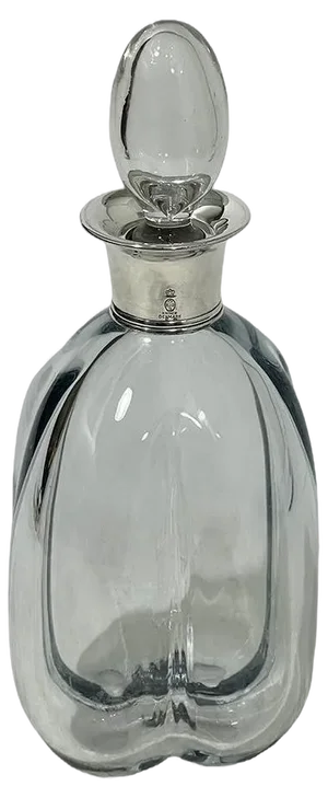 Crystal Decanter with Silver Neck Mount, Denmark, 1960s